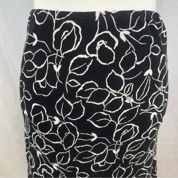 Chaps by Ralph Lauren black and white flowy sheer layered maxi skirt size large - Picture 3 of 7